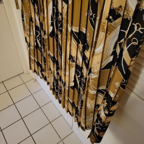 Pleated Abstract Print Midi Skirt Alfred Dunner 18W Vintage 90s Plus Size - Picture 3 of 7